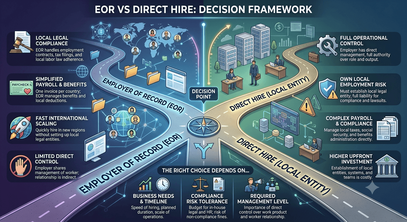 EOR vs. Direct Hire: Choosing the Right Model for Cross-Border Teams